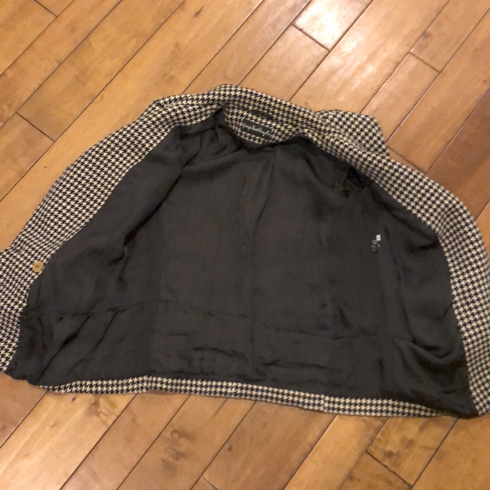 PURE WOOL vintage houndstooth black & white jacket - Picture 15 of 17